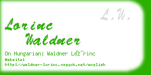 lorinc waldner business card